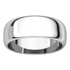 Sterling Silver 7mm Half Round Band, Size 6