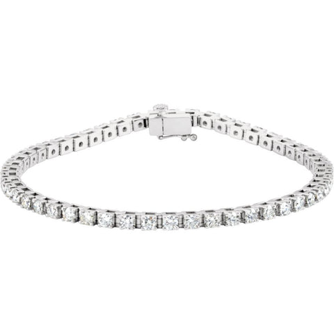 14k White Gold 3 1/2 CTW Diamond Line 7.25" Bracelet
