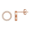 14k Rose Gold 1/5 ctw. Diamond Circle Earrings