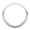 14k White Gold 2mm Half Round Edge Band, Size 6.5