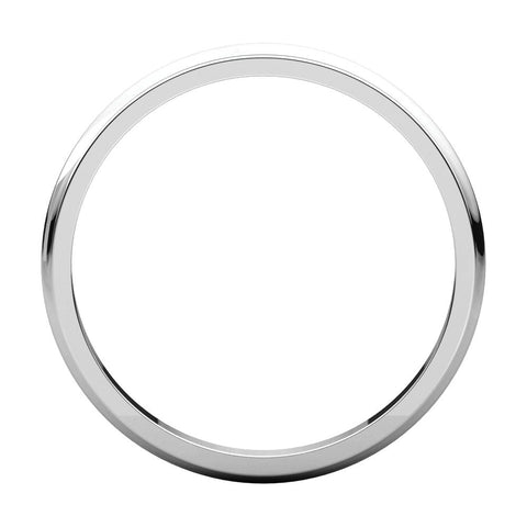 14k White Gold 2mm Half Round Edge Band, Size 6