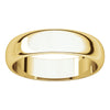 18k Yellow Gold 5mm Half Round Band, Size 7