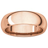 14k Rose Gold 6mm Comfort Fit Band, Size 10.5