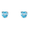 14k White Gold Swiss Blue Topaz Heart Earrings