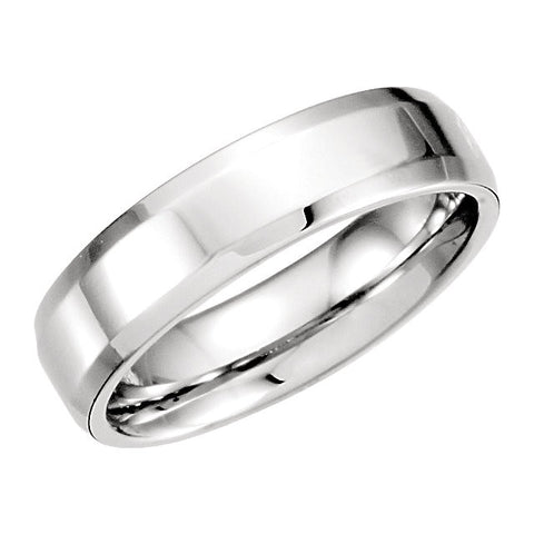 Platinum 6mm Beveled Edge Band Size 10.00