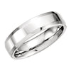 Platinum 6mm Beveled Edge Comfort-Fit Wedding Band for Men, Size 10.00