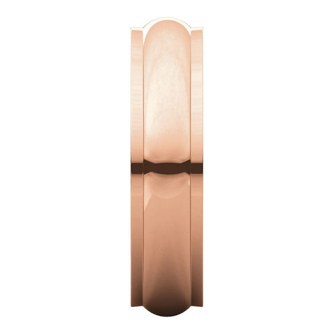 14k Rose Gold 5mm Half Round Edge Band, Size 9