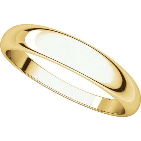 14k Yellow Gold 4mm Half Round Tapered Band, Size 9