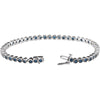 14k White Gold Blue Sapphire 7.25" Line Bracelet