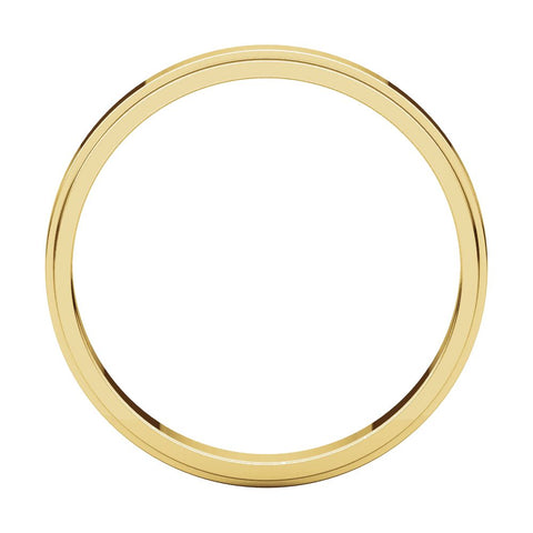 14k Yellow Gold 3mm Flat Edge Band, Size 11
