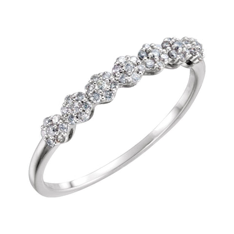 14k White Gold 1/5 CTW Diamond Ring, Size 7