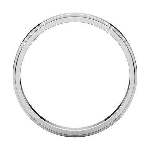 14k White Gold 3mm Flat Edge Band, Size 4.5