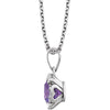 14k White Gold Amethyst & .05 CTW Diamond 18" Necklace