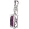 14k White Gold Amethyst & .025 CTW Diamond Pendant