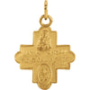 14k Yellow Gold 12x12mm Four-Way Cross Medal