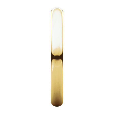 18k Yellow Gold 2.5mm Half Round Band, Size 4.5