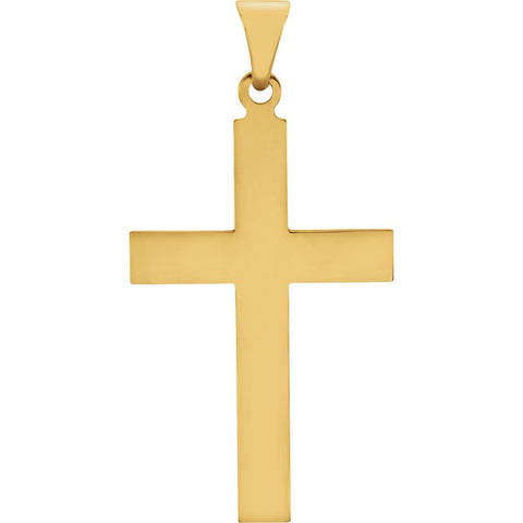 18k Yellow Gold 28x18mm Cross Pendant