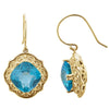 Pair of Antique Sculptural-Design Square Earrings in 14k Yellow Gold
