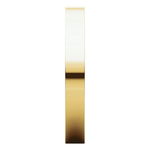 14k Yellow Gold 3mm Flat Comfort Fit Band, Size 10