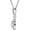 14k White Gold 1 CTW Diamond Halo-Style 18" Necklace