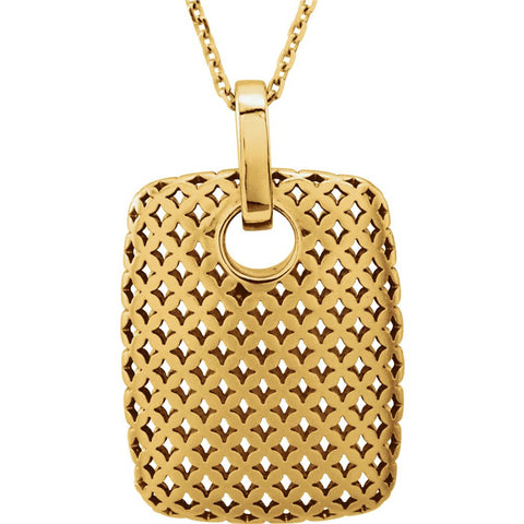 14k Yellow Gold Pierced Style 18" Necklace