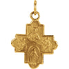 12.00x12.00 mm 4-Way Cross Medal in 14K Yellow Gold