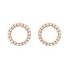 14k Rose Gold 1/5 CTW Diamond Circle Earrings