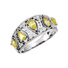 14K White Gold Canary Yellow Sapphire & 1/3 CTW Diamond Ring (Size 6)