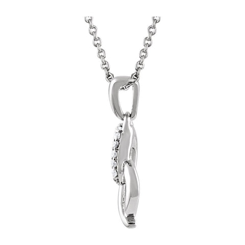 Sterling Silver .05 CTW Diamond Heart 16-18" Necklace