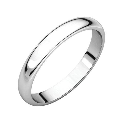 Sterling Silver 4mm Half Round Light Band, Size 7