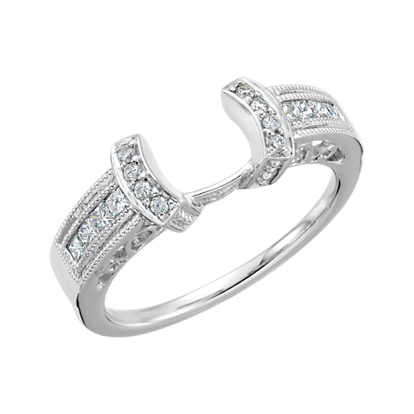 14k White Gold 1/4 CTW Diamond Ring Enhancer, Size 7