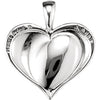 14k White Gold 18.2x17.3mm Medium Heart print Pendant