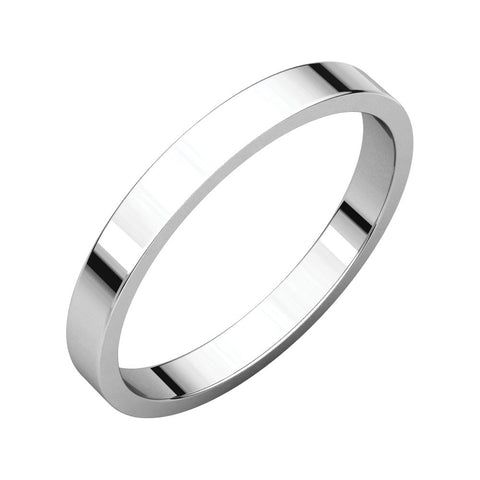 Platinum 2.5mm Flat Band, Size 5