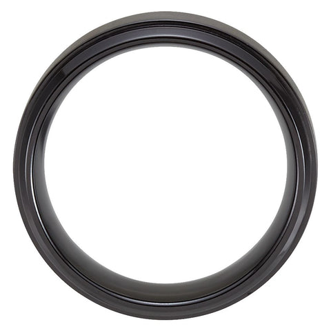 Black Titanium 9mm Ridged Band Size 11.5