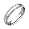 14k White Gold 4mm Double Milgrain Comfort-Fit Wedding Band for Men, Size 10
