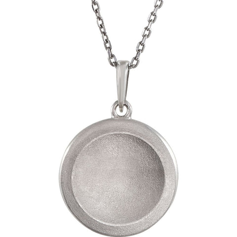 Sterling Silver .005 CTW Diamond Letter "C" Initial Disc 18" Necklace