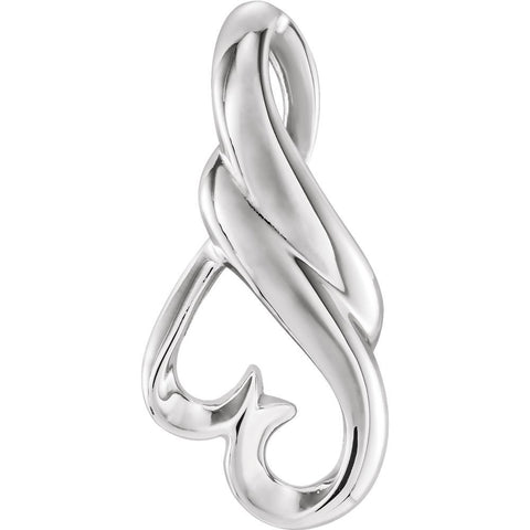 14k White Gold Freeform Pendant