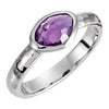 Sterling Silver Amethyst Ring Size 7