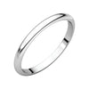 02.00 mm Half Round Wedding Band Ring in 18k White Gold (Size 5.5 )