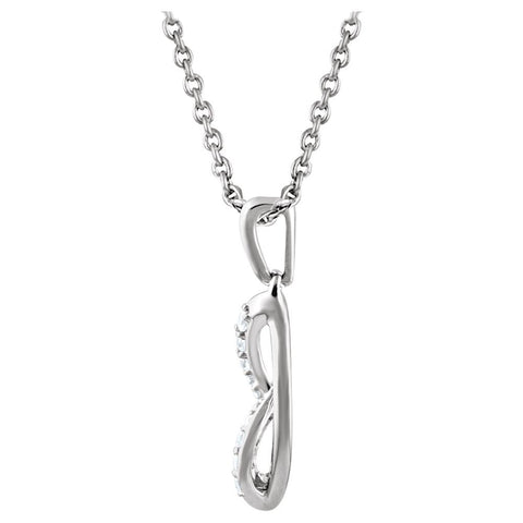 Sterling Silver .08 CTW Diamond 18" Necklace