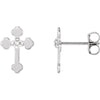 14K White Gold 0.01 CTW Diamond Cross Earrings