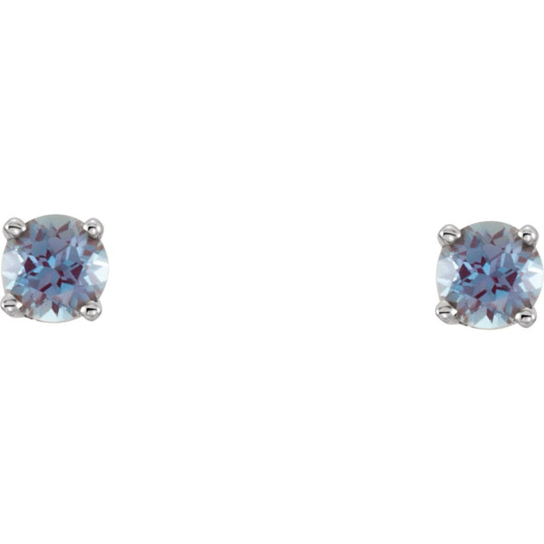 Sterling Silver Imitation Alexandrite Youth Earrings