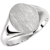 Sterling Silver 11x9.5mm Oval Signet Ring for Men, Size 6