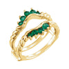 Genuine Emerald Solitaire Enhancer in 14k Yellow Gold ( Size 6 )