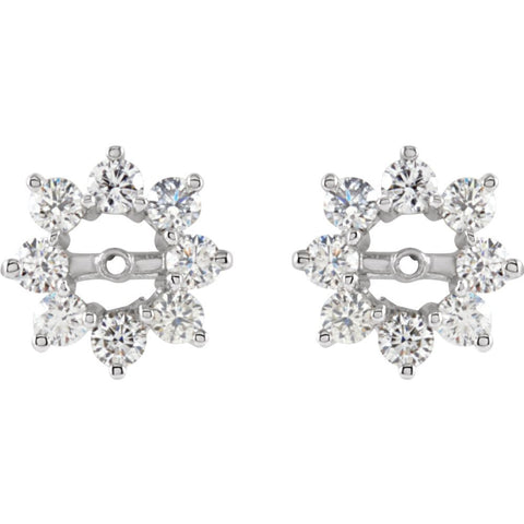 14k White Gold Diamond Earring Jacket