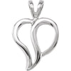 18.50x12.00 mm Heart Shaped Pendant in 14K White Gold