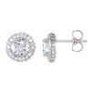Pair of 1 1/2 CTTW Entourage Friction Post Stud Earrings in 14k White Gold