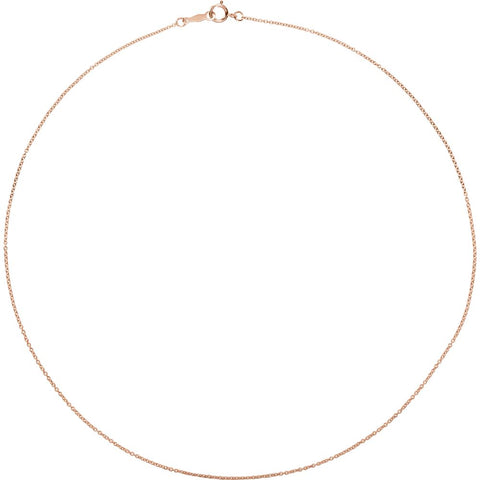 Yellow Gold Filled 1mm Solid Cable 18" Chain