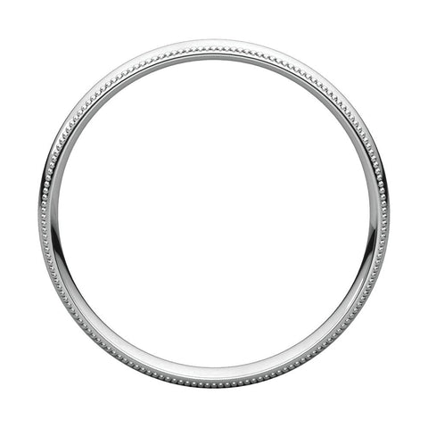 Platinum 3mm Light Comfort Fit Milgrain Band , Size 4