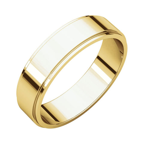 14k Yellow Gold 5mm Flat Edge Band, Size 9
